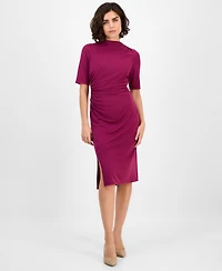 Anne Klein Women's Cowl-Neck Side-Ruched Dress