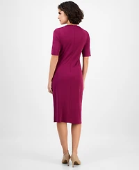 Anne Klein Women's Cowl-Neck Side-Ruched Dress