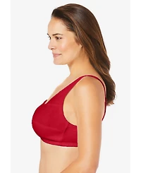 Comfort Choice Women's 3-Pack Front-Close Cotton Wireless Bra
