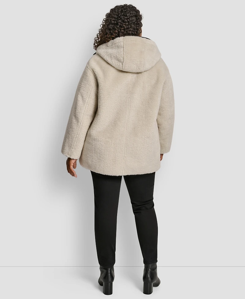 Dkny Plus Hooded Toggle Coat