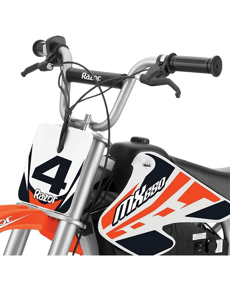 Razor MX650 Dirt Rocket High-Torque Electric Motocross Dirt Bike, 17 Mph, Orange