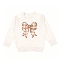 Sweet Wink Little and Big Girls Gingham Bow Patch Sweatshirt