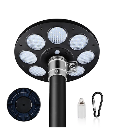 Yescom Solar Flag Pole Light 136 Led 2600mAh Bright White 7000K for 15 to 30 Ft Poles