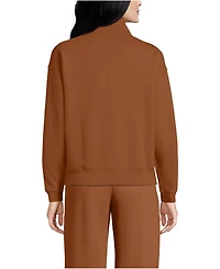 Lands' End Women's Relaxed Serious Sweats Long Sleeve 1/2 Zip Sweatshirt