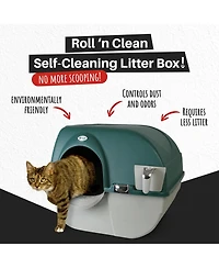Omega Paw VMRA20-1-pr Premium Roll 'N Clean Self Cleaning Litter Box, Lg, Green
