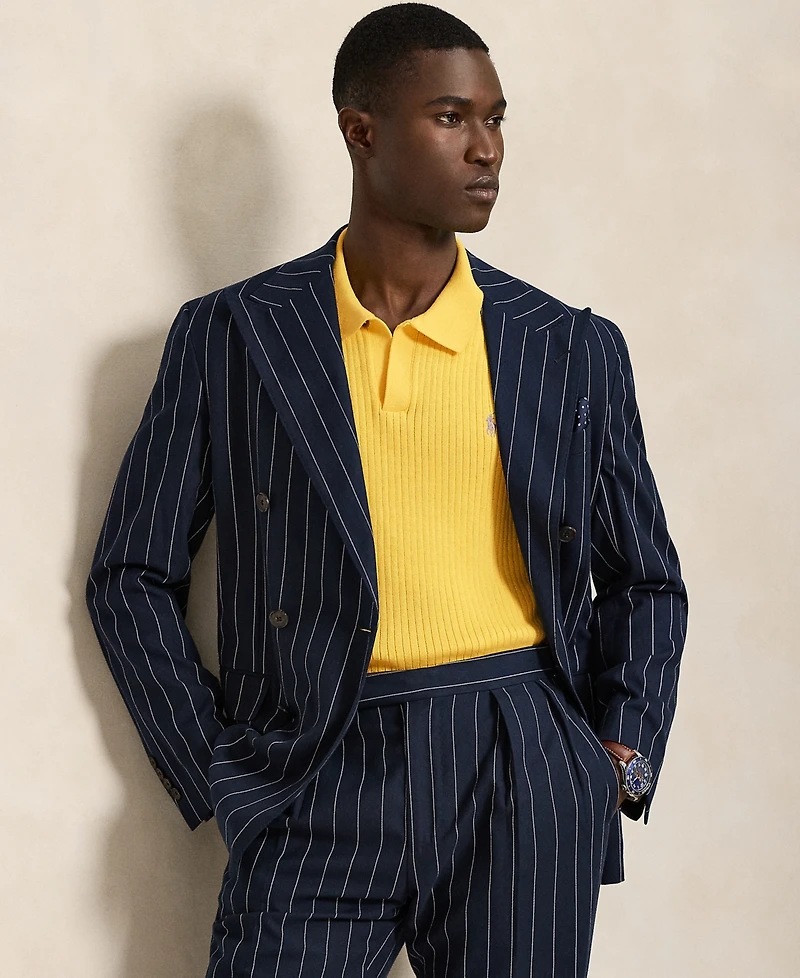 Polo Ralph Lauren Men's Rib-Knit Cotton Polo-Collar Sweater