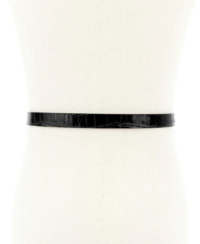 Michael Kors Logo Skinny Leather Belt