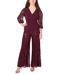 Msk Petite Glitter Flowy Palazzo Pants