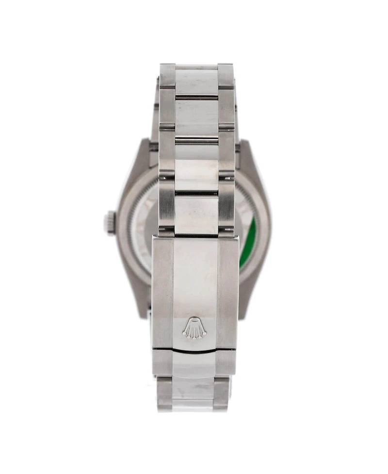 Pre-Owned Rolex Oyster Perpetual Datejust Palm Motif Automatic Watch in Stainless Steel and White Gold with Diamond Markers 36mm