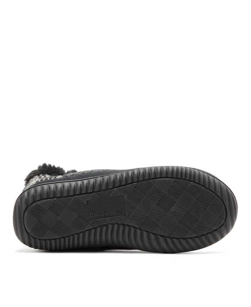 Dearfoams Women's Felted and Plaid Boot Slipper