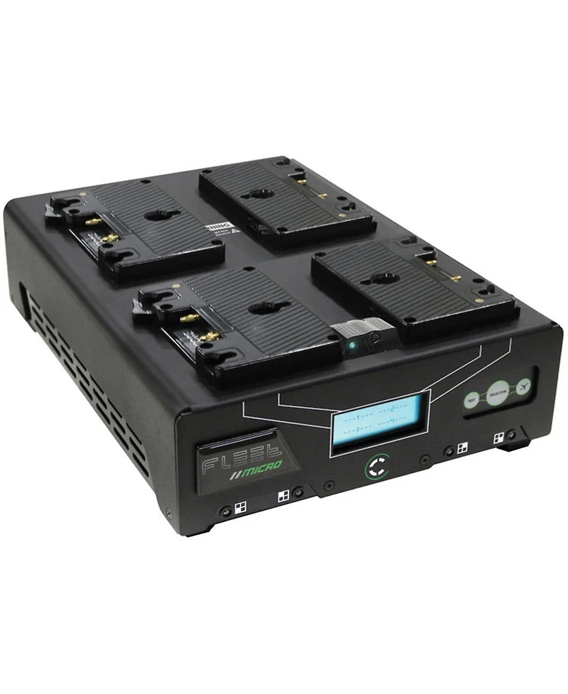Core Swx Fleet-Q4MAi Voltbridge Enabled Four Position 3-Stud Simultaneous Fast Charger for Gold Mount Batteries