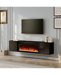 Boyel Living Wall Mounted Tv Stand with 36 inches Electric Fireplace Living Room Storage Table