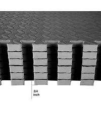 BalanceFrom Fitness 96 Sq Ft Interlocking Exercise Mat Tiles, Black (2 Pack)