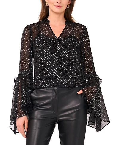 Vince Camuto Women's Ruffle Front Long Sleeve Top
