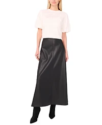 Vince Camuto Women's Puff Sleeve Crewneck Top