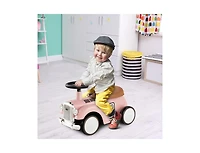 Kids Sit-to-Stand Vehicle with Steering Wheel & Under-Seat Storage – Pink