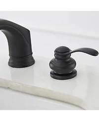 Greenspring 8 in. Waterfall Widespread 2-Handle Bathroom Faucet With Pop-up Drain Assembly in Spot Resist Matte Black