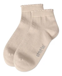 Memoi Little Girls Ditsy Floral Scalloped Cuff Anklet Sock