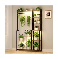 Chic Crate 71 Indoor Plant Stand with Grow Light 8 AeTier Heavy AeDuty Metal Shelf for Living Room, Balcony & Garden