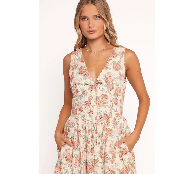Petal and Pup Women's Velda Midi Dress - Pink Floral