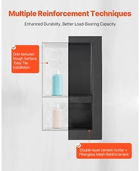 Slickblue Double Recessed Shower Niche Wall Shelf for Bathroom Storage and Organization