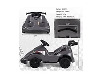 6V Kids Ride-On Go Cart with Remote Control & Safety Belt – Black