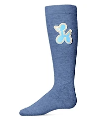 Memoi Big Girls Iridescent Balloon Dog Cotton Blend Knee High Sock