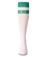 Memoi Little Girls Ribbed Varsity Stripe "Checkered Heart" Cotton Rich Knee Sock