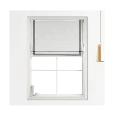 Shadisfy Cordless Pull Down 100% Blackout Roman Shade with Ribbon Border 35"x64"