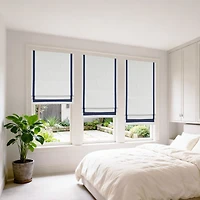 Shadisfy Cordless Pull Down 100% Blackout Roman Shade with Ribbon Border 29"x64"