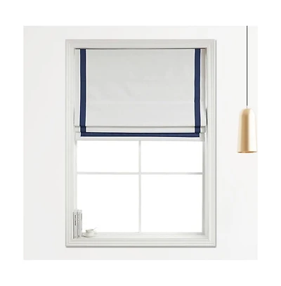 Shadisfy Cordless Pull Down 100% Blackout Roman Shade with Ribbon Border 35"x64"