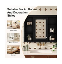 Chic Crate-Tall Bathroom Storage Cabinet Freestanding Cabinet w/ 2 Different-Size Drawers & Adj. Shelf | Mdf Painted Finish | White