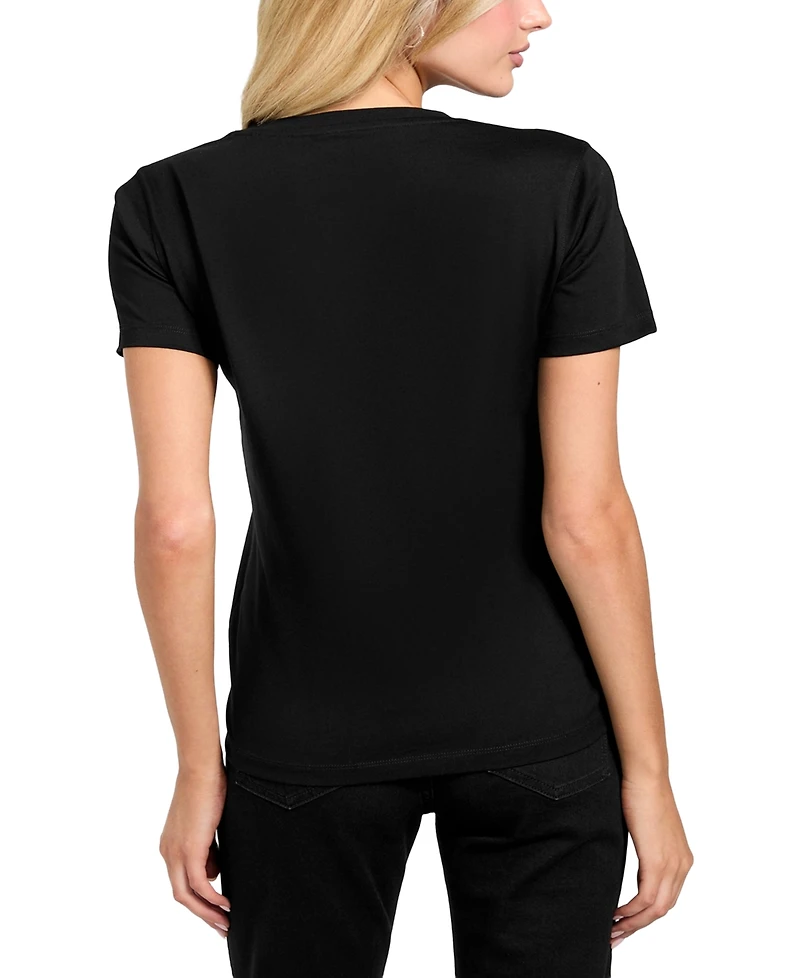 Guess Women's Embellished Triangle Short Sleeve T-Shirt