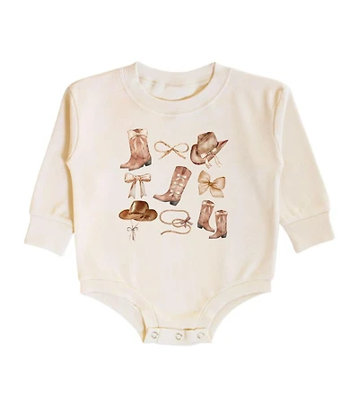 Sweet Wink Baby Girl Cowgirl Cutie Long Sleeve Romper
