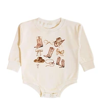 Sweet Wink Baby Girl Cowgirl Cutie Long Sleeve Romper