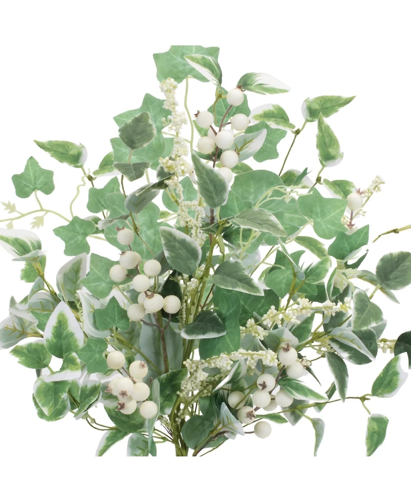 Set of 2 Mixed Foliage & Berry Bush – 20" Polyester Plants for Home Decor