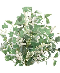 Set of 2 Mixed Foliage & Berry Bush – 20" Polyester Plants for Home Decor