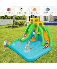 Kids Inflatable Water Park Bounce House with 480W Blower