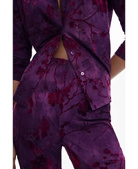 Desigual Women's Flared textured fluid pants