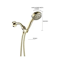 Rainsken Handheld Shower Head with Hose High Pressure Shower Heads, Gold