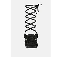 Womens Beroe Braided Handcrafted Lace Up Sandal