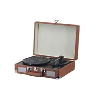 RadioShack 3W Speaker Portable Suitcase Turntable for Vinyl Records 3-Speed with Bluetooth VintageWith 3.5mm Jack Classic Look 4001790