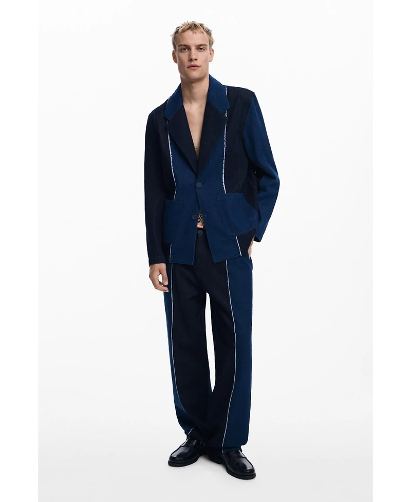 Desigual Men's Blazer with combined seams