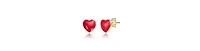GiGiGirl 14K Gold Plated with Red Enamel Heart Design Stud earrings