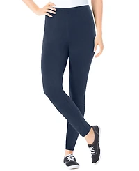 Woman Within Women's Within Stretch-Cotton Knit Pull-On Leggings