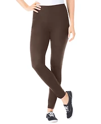 Woman Within Women's Stretch-Cotton Knit Pull-On Leggings