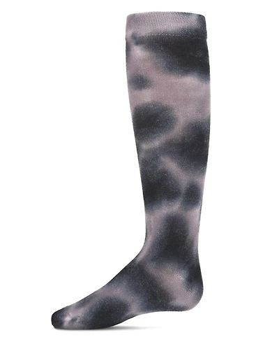 Memoi Little Girls Bleached Tie Dye Cotton Blend Knee High Socks