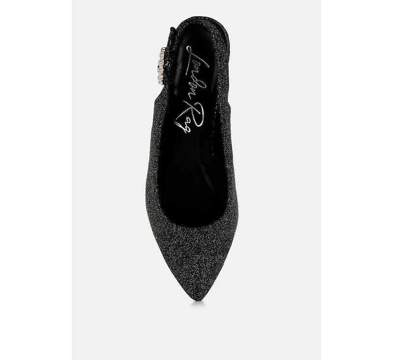 Giora Glitter Slingback Flat Womens Sandals Women