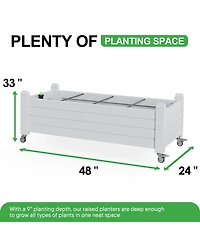 Chic Crate - Elevated Resin Garden Bed w/ Smart Drain & 21Gal - Uv-Proof Ergo Design Indoor/Outdoor