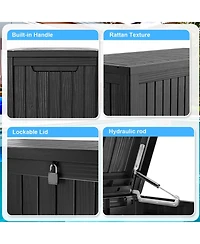 Chic Crate - StormArmor 180Gal LockPro Deck Box - Hurricane-Proof Hdpe Resin w/ QuadLock & UV360 Shield - Mega Outdoor Storage for Pool/Patio Tools